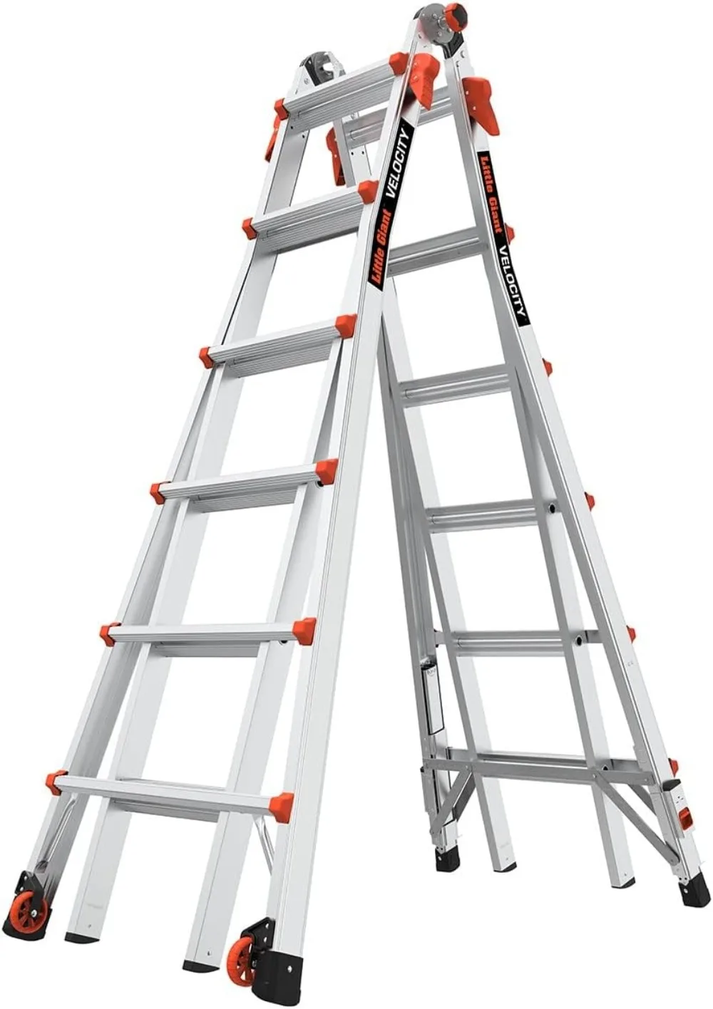 

Little Giant Ladders, Velocity with Ratchet Levelers, M26, 26 ft, Multi-Position Ladder, Aluminum, Type 1A, 300 lbs Weight Ratin