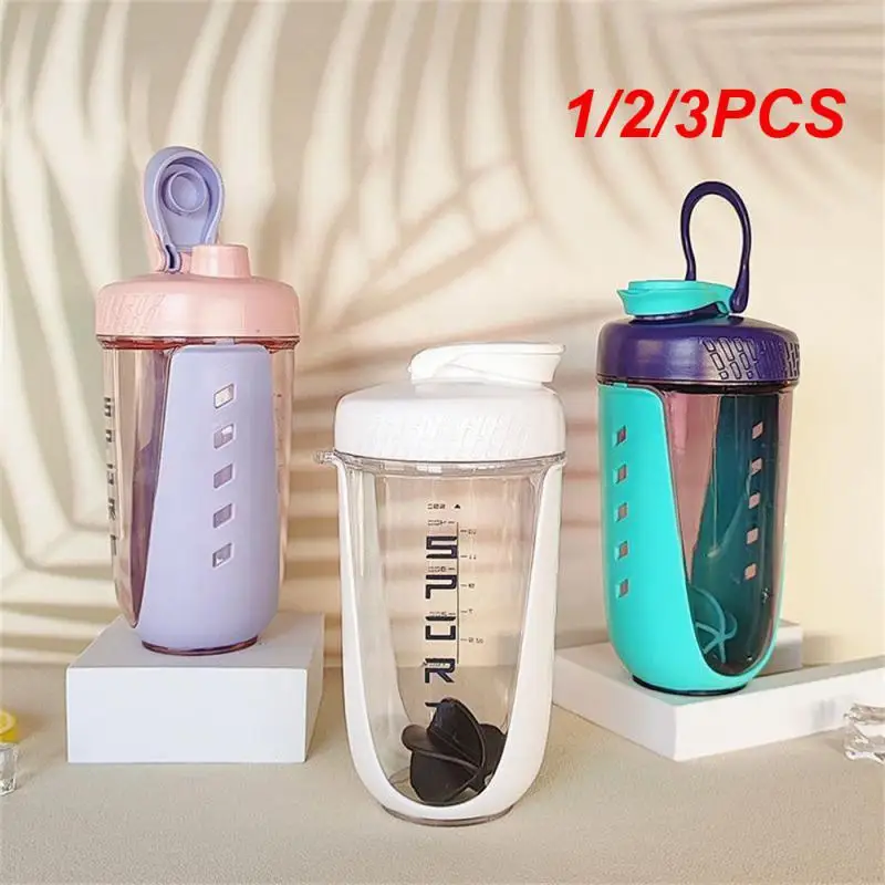 1/2/3Pcs Shaker Bottle Con Frusta In Plastica Ball Bpa Free Plastic Protein Shakes A Tenuta Stagna Per Allenamento In Polvere Palestra Sport