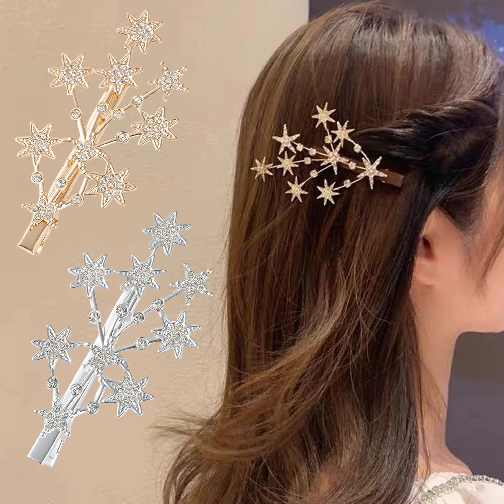 3PCS Neue Frauen Voller Sterne Glänzende Luxus Elegante Haar Clips Greifen Süße Haar Barrettes Ornament Haarnadel Mode Haar Zubehör