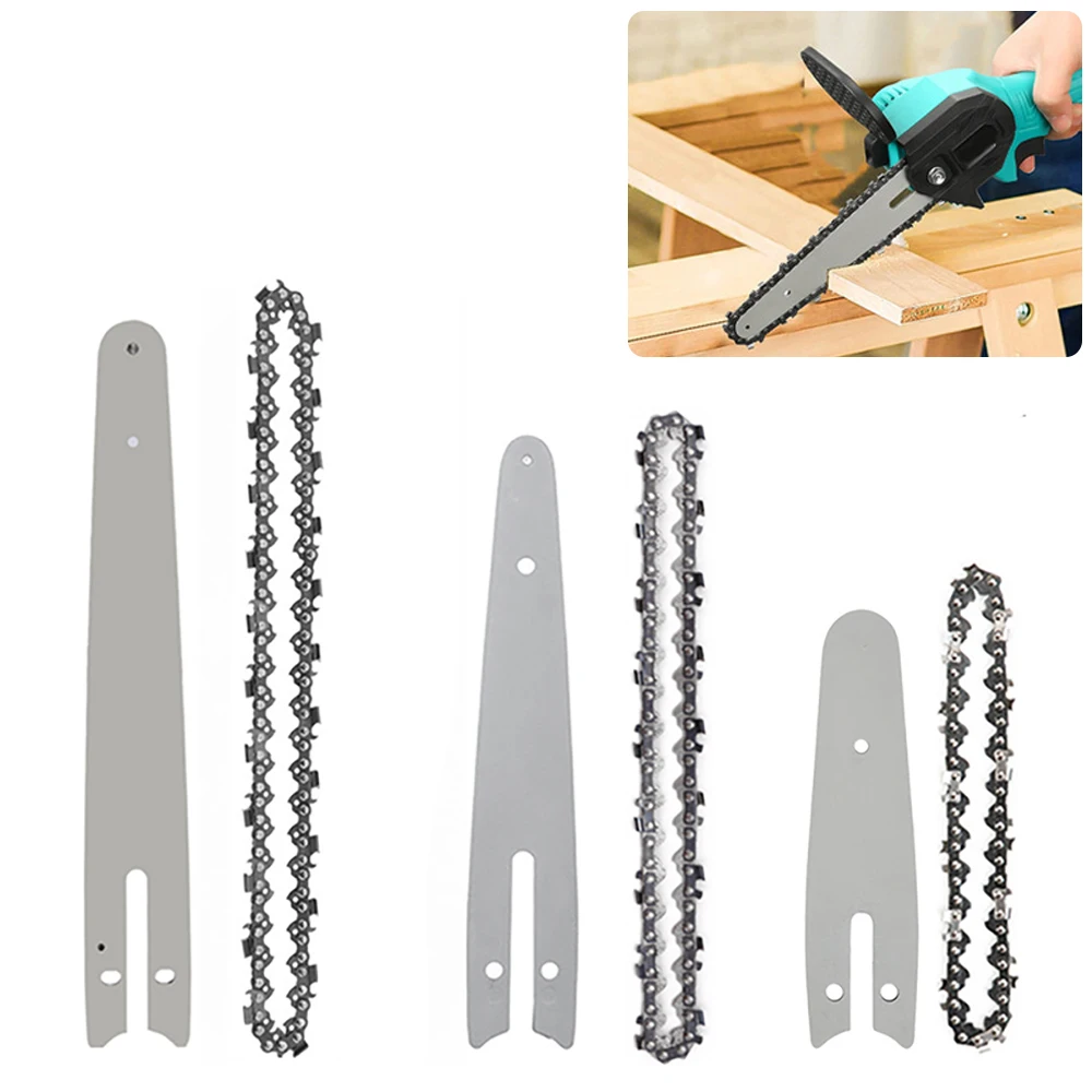 4/6/8 Inch Steel Chain and Guide Plate Set Suit for 4/6/8 Inch Electric Saw Chainsaw Used For Logging Pruning Electric Saw Parts 1 32 t99 main battle tank stainless steel alloy model ornament finished toy can be used as a piggy bank