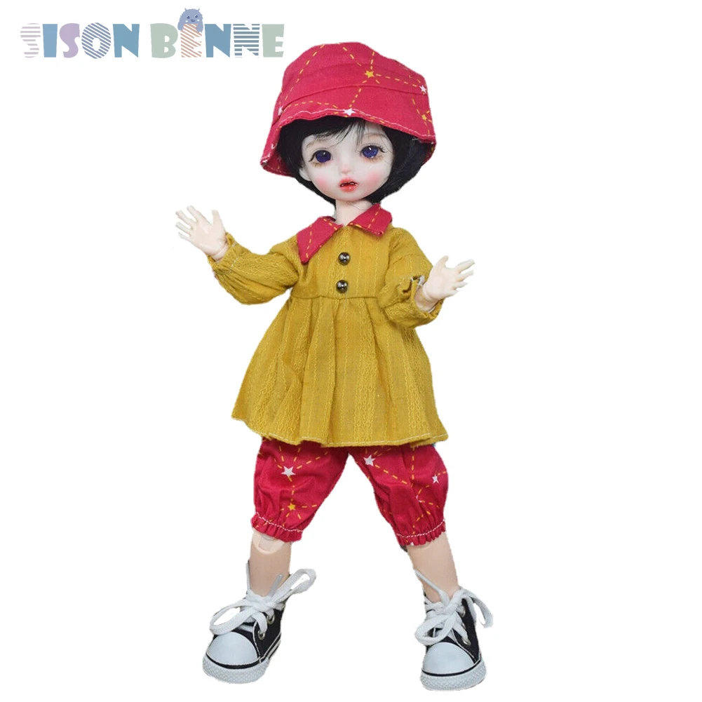 

SISON BENNE 1/6 BJD Doll with Clothes Shoes Hat Makeup Eyes Wigs Full Set Toy Best Xmas Gift