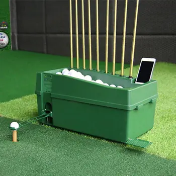 Golf Automatic Serve Machine W/ Cue Holder Green Golf Ball Dispenser Machine  Golf Ball Pitching Club Organizer Tool 1