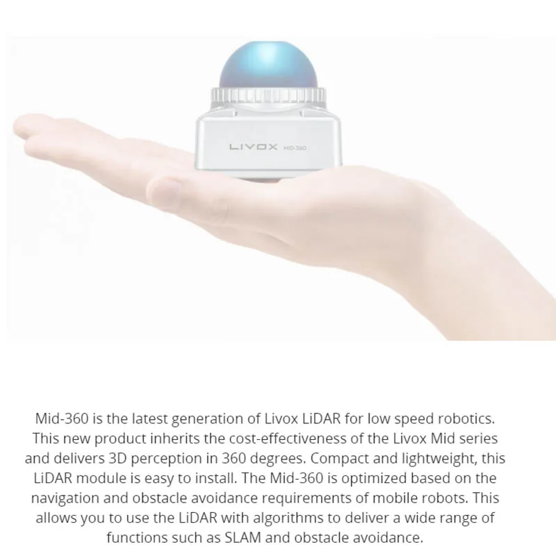 Livox Mid-360 lidar  Minimal Detection Range Original In Stock for Self-driving Robots 4