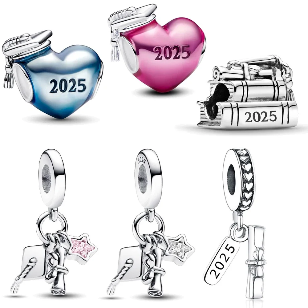 Charm Bracelet Graduation Season Full Series Heart Charm Graduation Cap Fit Pan Original DIY for New Students Graduates