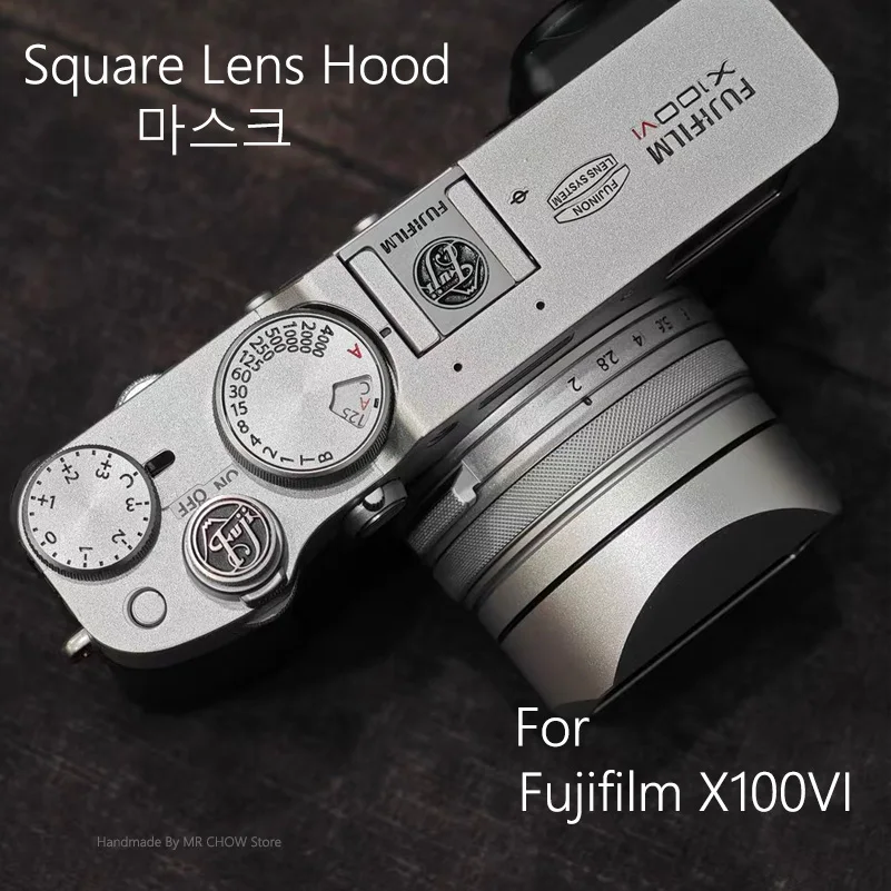 Paraluce Quadrato In Metallo Per Fujifilm X100Vi Con Cappuccio In Alluminio E Filtro Uv Hoya Gratuito Da 49Mm