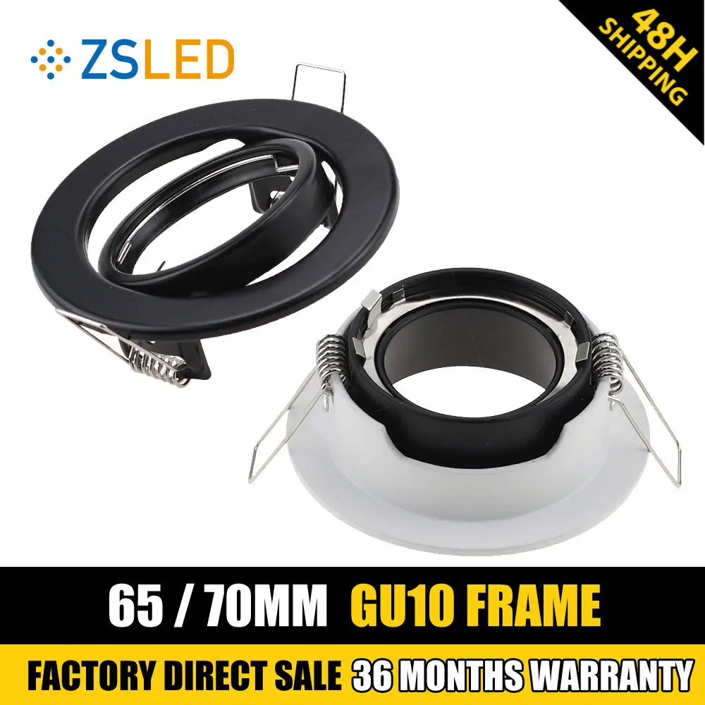 Spot Light Fixtures Cutout 65mm Adjustable Round Recessed Ceiling Lamp GU10  MR16 Spotlight Bulbs White/Black/