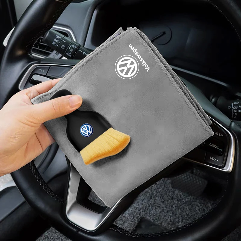 Car cleaning tools Car Wash Towels Microfiber Rag Cleaning Brush for Volkswagen Atlas Jetta Touareg Variant Golf Polo Taos Nivus Passat Tiguan Arte