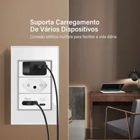 DELEFU 4*2 White Tempered Glass Brazil Standard Outlet with Double USB Type C Wall Power Socket Smart Switch Tuya Wifi 10A 20A - Image 5