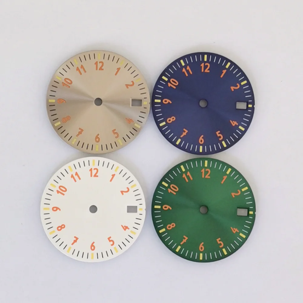 Watch Dial Accessories 28.5MM Green Luminous Watch Dial for Movements