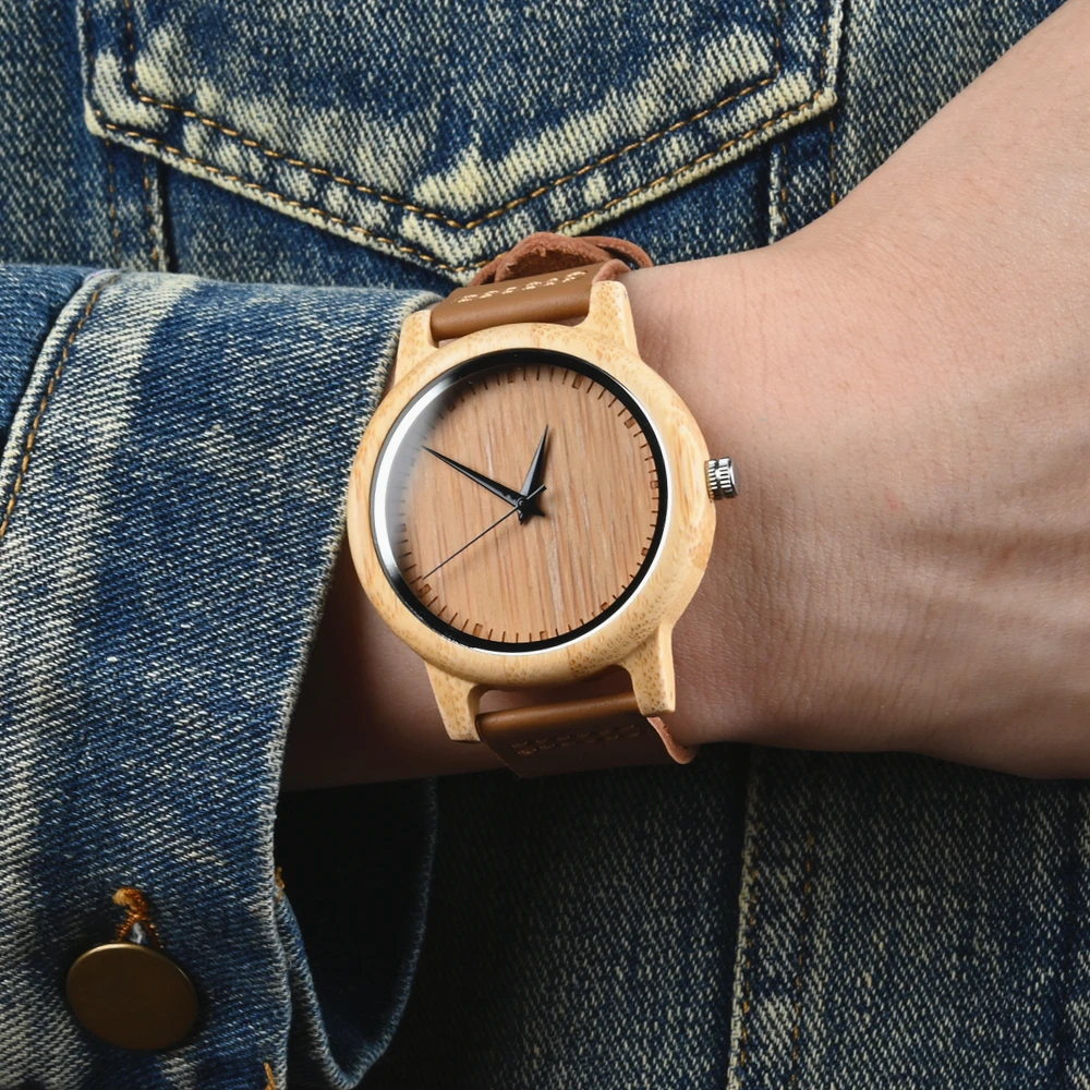BOBO BIRD Relojes Watches for Men and Women Bamboo Watch Quartz Movement with Colorful Bracelet Free 6