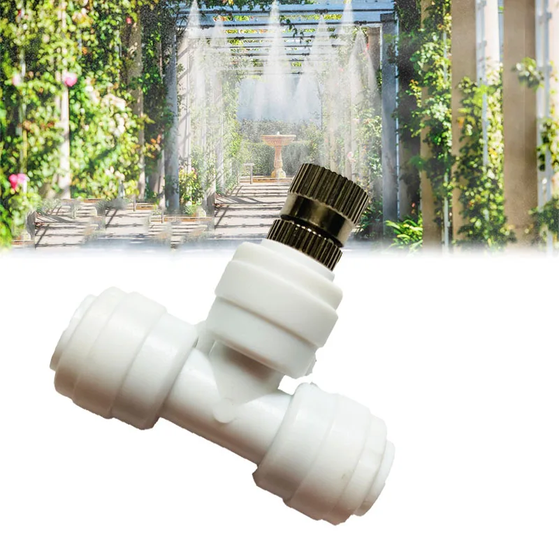 

Atomization Misting Fog Nozzles 6mm Quick Access Tee Connector Garden Landscaping Irrigation Sprayers 10Pcs Lot