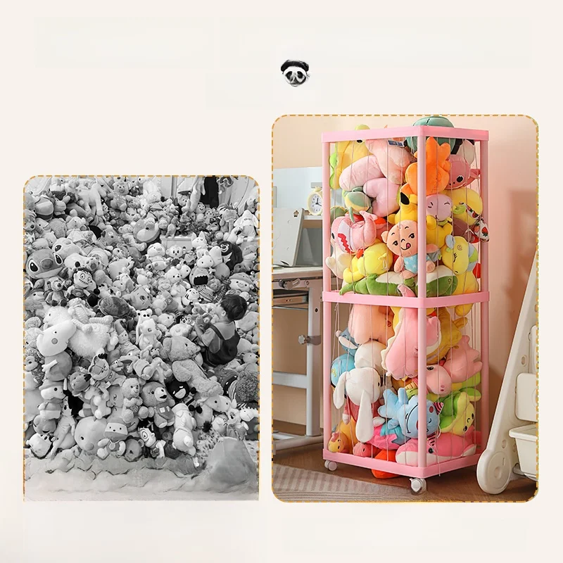 Upaded Elastic Plu Doll Storage Buet Toy Organizer Children's Plaything Sorting Tube Transparent Storage Solution