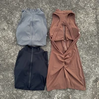 Solid color Scrunch Back Waist Tight Yoga Jumpsuit Shorts Set Women Zipper Gym Sportswear Fitness One Piece Sports Suit Workout - Image 2