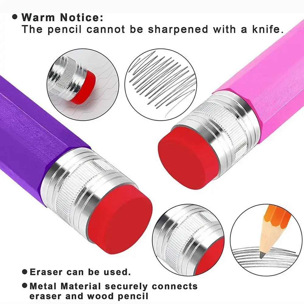 화가용 지우개가 달린 거대한 나무 연필, 학생 공연 소품, 창의적인 문구, 학교 사무용품, 35cm, 신제품