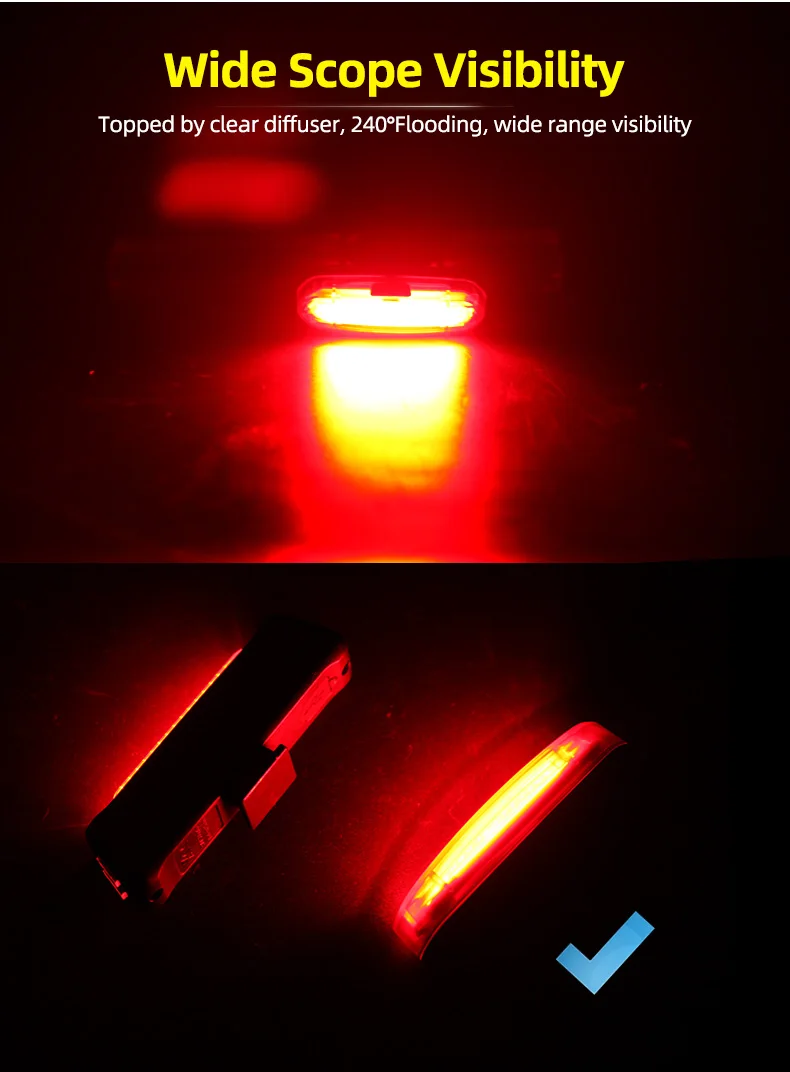 Description Picture 6 of itemBicycle Tail Light Seatpost/ Frame Tube Quick Mount USB Rechargeable Type C Port Taillight Lamp for MTB Road Safety Night Riding