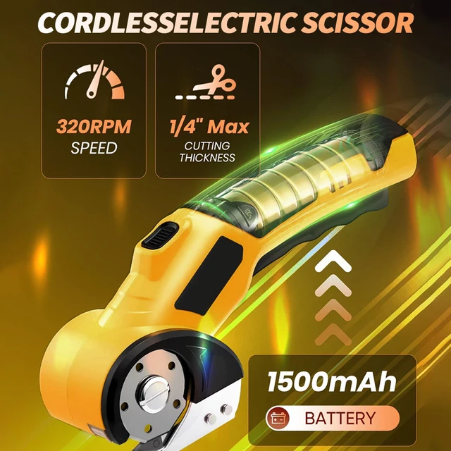 Electric Cardboard Cutter With LED Light - Rechargeable, Brushless Motor, Tungsten Steel Blade, Cuts Fabric, Leather, Carpet