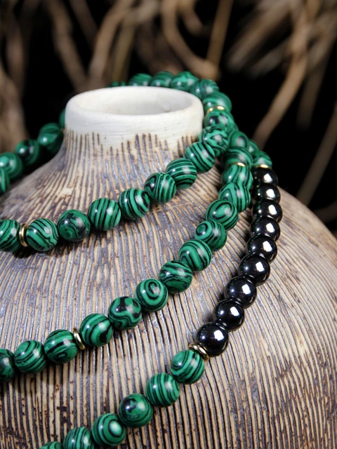 Malachite Beaded Necklace – Sorellina