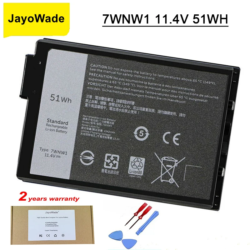 Jayowade 7 Wnw1 Batteria Per Laptop Per Dell Latitude 7424 5424 5420 Rugged Extreme Series Notebook P85G P86G Dmf8C 0 Dmf8C 11.4V 51Wh