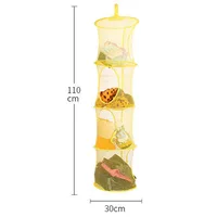 Foldable Toys Storage Hanging Basket Four-grid Visible Cylindrical Storage Hanging Bag Clothes Underwear Socks Drying Basket 6