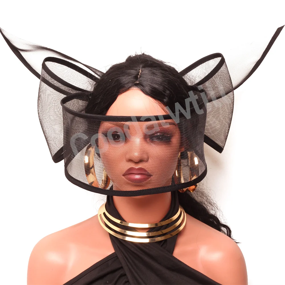 Rote Hochzeit Mesh Fascinator Hut Frauen Braut Schleier Mode Kopfschmuck Damen Formale Derby Rennen Chapeau Kappe Frauen Royal Fascinators – Detail 6