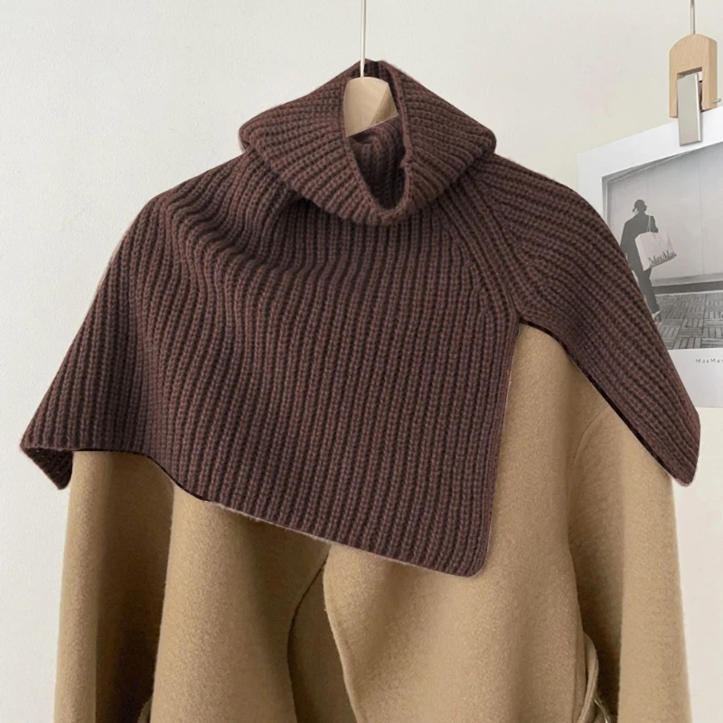 

Pullover Scarf Detachable Sweater Collar Shawl Cape Knit Turtleneck Shawl Wrap
