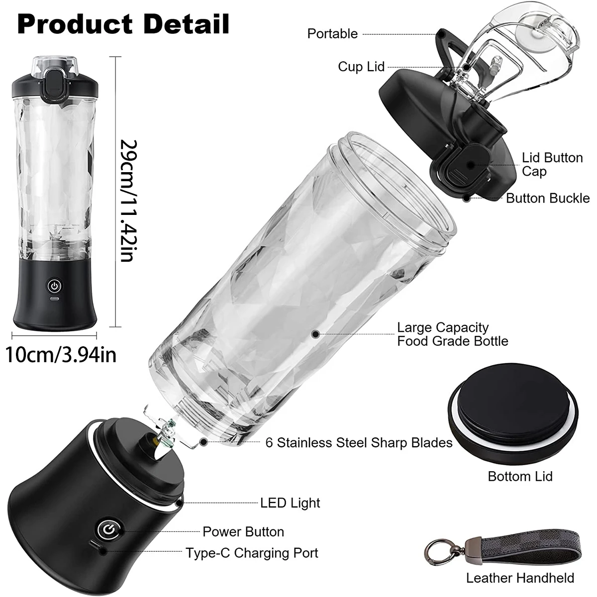 Buy Wholesale China Small Portable Smoothies Juicer Blender Kitchen  Electric Stainless Steel Vegetable Chopper Blender & Portable Juicer Blender  at USD 11