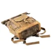 Multifunction Fashion Men Backpack Vintage Canvas Roll Top Backpack Leather School Bag Portable Wearproof Travel Weekend Bag 4