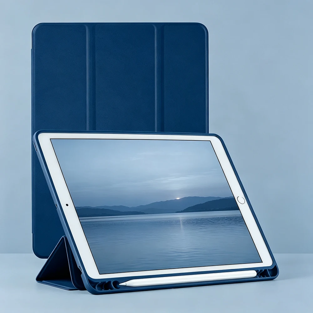 Magnetic Flip Smart Cover with Soft Silicone Back Shell