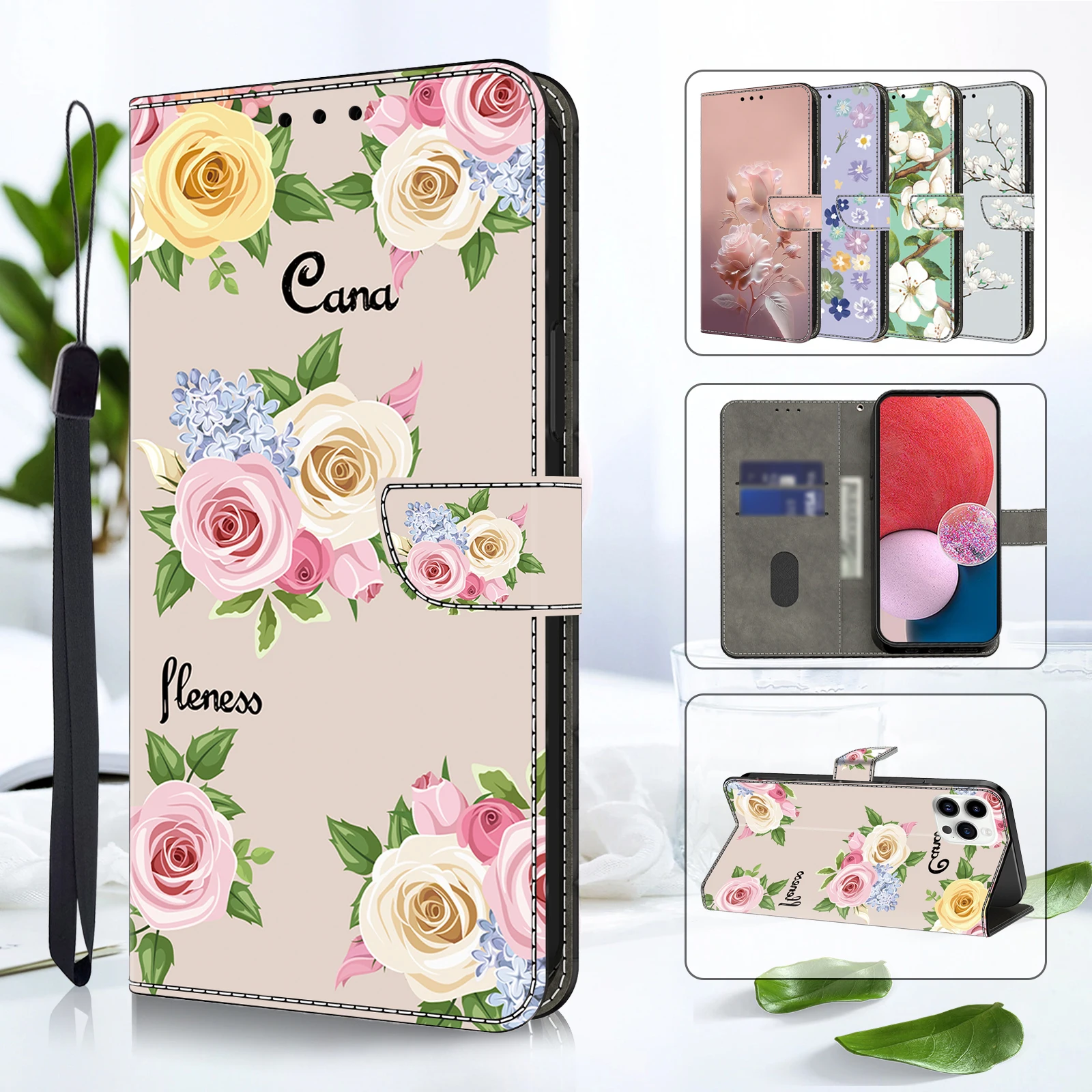 Elegant Magnetic Leather Wallet Flip Case - Premium Protection & Style