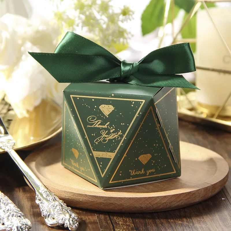 MAGT Boîte De Bonbons Cadeau, 30 Pcs Boîte De Bonbons De Mariage Boîte à Bonbons En Papier Mini Coffret Cadeau Avec Ruban Pour Les Faveurs De Fête De Mariage D'anniversaire(Or