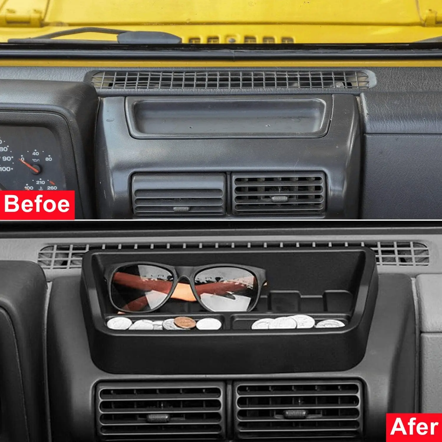 Dashboard Storage Box Organizer Tray Holder For Jeep Wrangler TJ 1997-2006 Car Accessories Interior