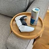 Storage Tray Table Sofa Armrest Clip-On Trays Natural Bamboo Sofa Tray Practical TV Snack Trays for Remote Control Drink Snacks 1