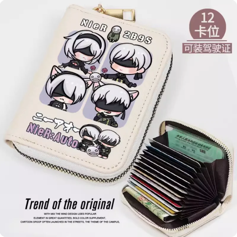 Anime NieR:Automata Fashion Wallet PU Purse Card Coin Zipper Cash Holder Bag Cosplay Gift B598