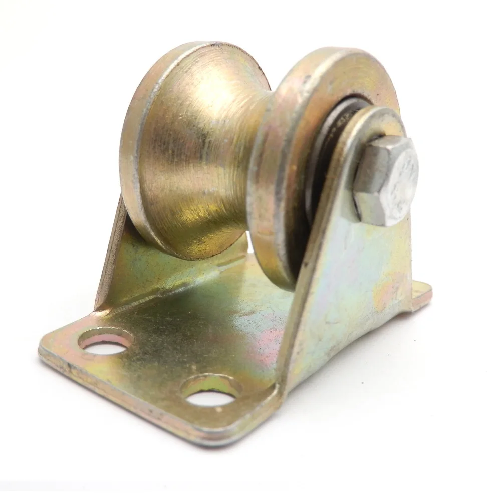 Rueda de acero con rodamiento rígido, rueda tipo U en forma de U, puerta corredera, polea resistente, acero de color, 31mm de diámetro, 2 piezas