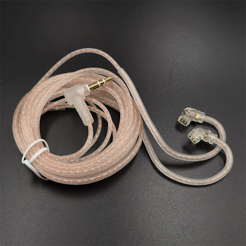 KZ ZS10 ZSN ZEX PRO In Ear Cable High-Purity Oxygen-Free Copper Twisted Earphone Cable 2 pin Cable Silver Plated Cable With Mic
