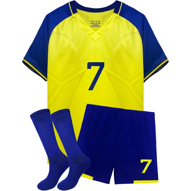 Maillots de football pour enfants de 7 fans de sport pour garçons et filles, chemises et shorts de football pour jeunes, ensemble de bas pour 4 à 14 ans 1