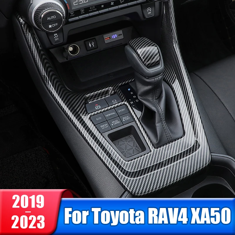 Car Gear Shift Panel Frame Protector Cover Trim Sticker Per Toyota Rav4 2019 2020 2021 2022 2023 Rav 4 Xa50 Accessori Ibridi