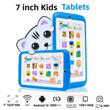 Custodia in Silicone regalo Google Play 7 ''E98 Android 10.0 Kids Netbook Quad Core 1GB RAM 16GB ROM 1024 * 600IPS Allwinner A133 Tablet PC 1