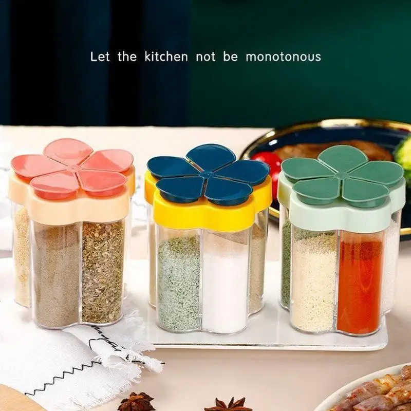 BBQ 5 In 1 Spice Containers Travel Cooking Clear Shaker Camping Seasoning  Jars With Lid Moisture Proof Spice Containers Hot Sale - AliExpress