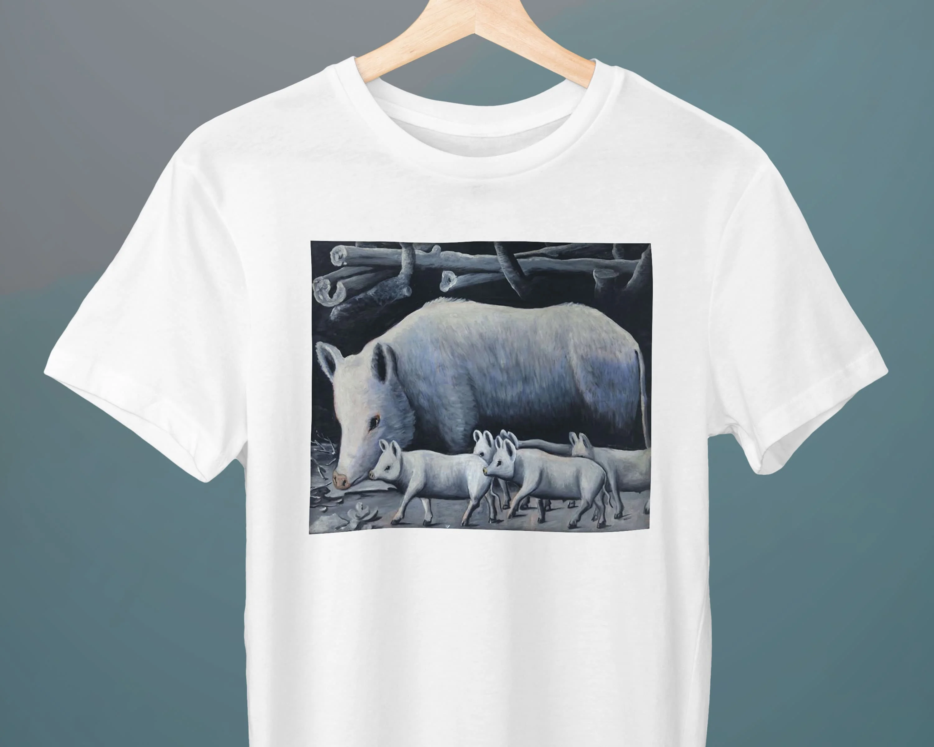 Scrofa Bianca Con Suinetti Niko Pirosmani T-Shirt Unisex Art