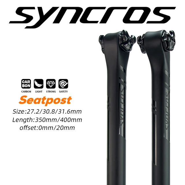 SYNCROS-tija de sillín de fibra de carbono, medio mate, medio brillo, para  bicicleta de montaña/carretera, ligera, 27,2/30,8/31,6mm - AliExpress