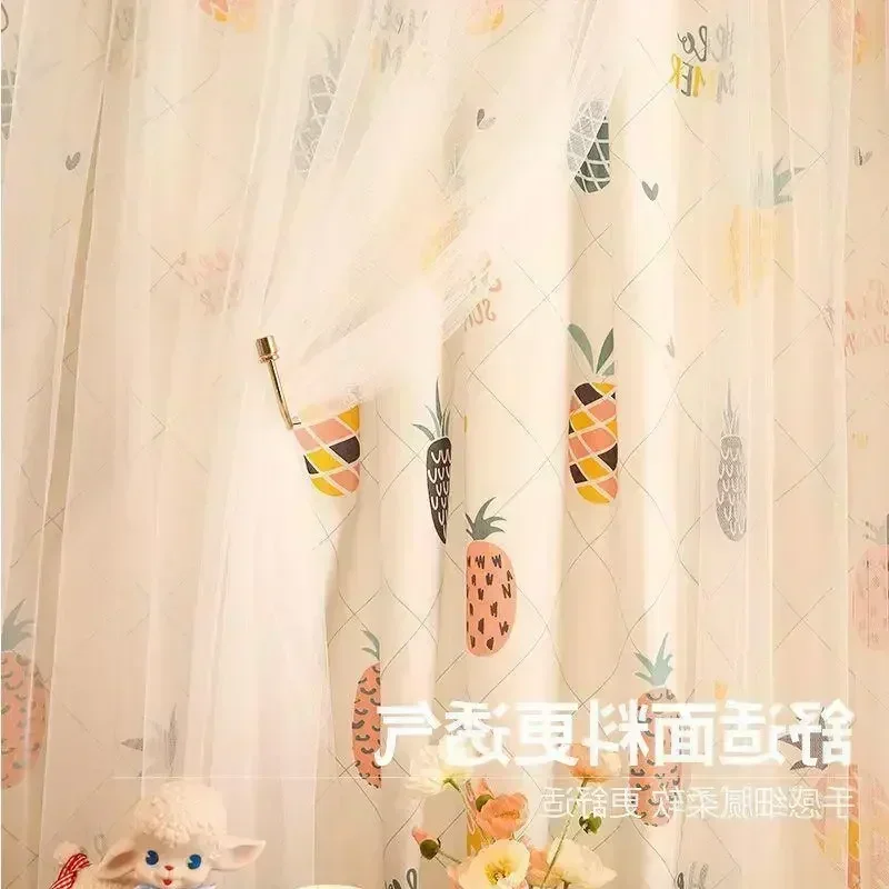 

2866-XZ-Flower White Lace Sheer Curtains Princess Tulle Drapes for Living Room Bedroom Bay Window Door Kitchen Short Curtains