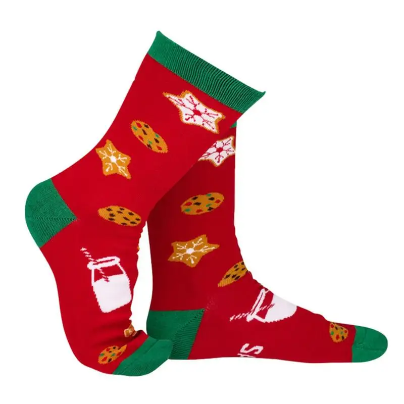 

Women Christmas Plush Socks Christmas Winter Socks Cold Weather Crew Socks Vintage Pattern Socks For Women Men Kids Boys Girls