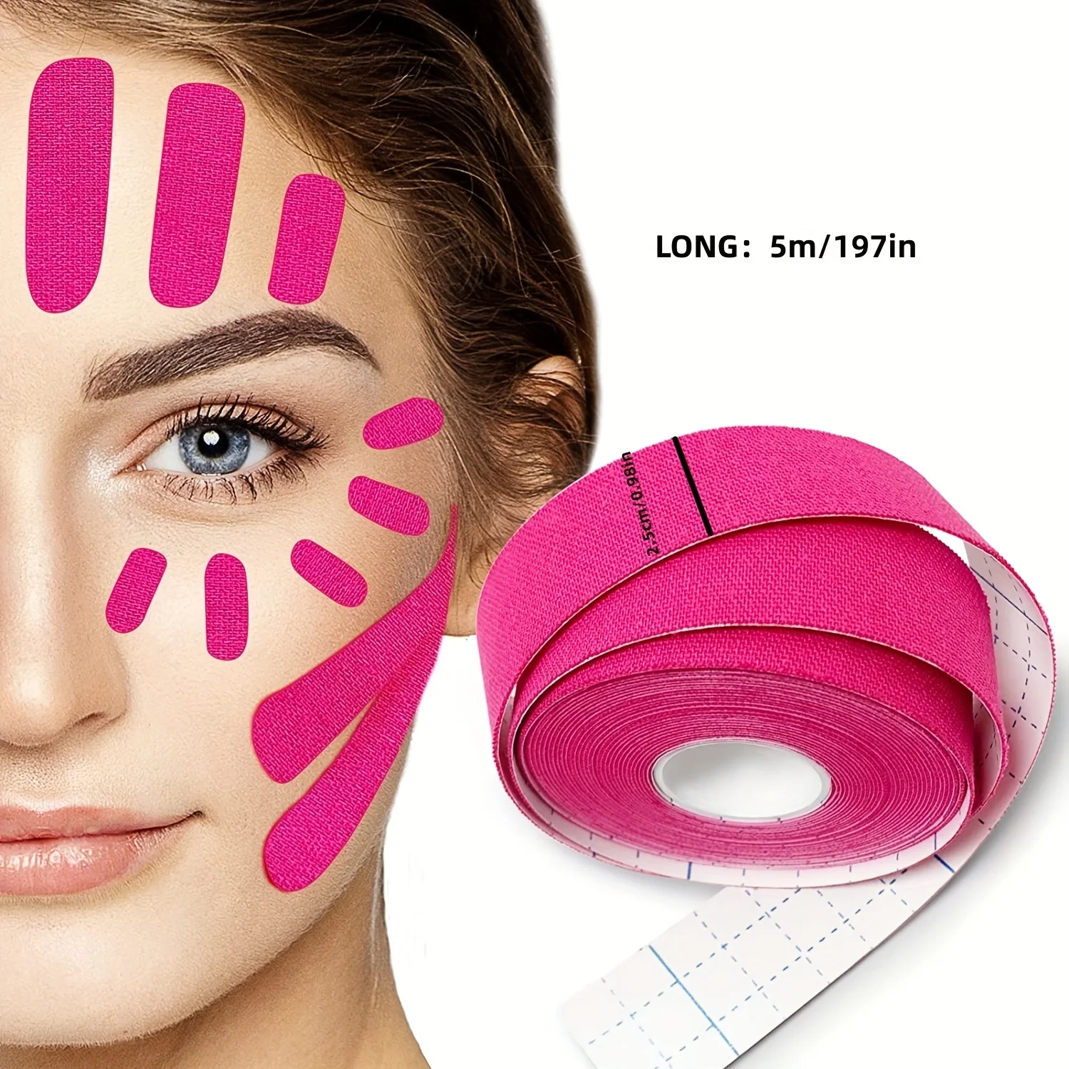 Elastic Face Lift Tape-Instantly Lifts Sagging Jowls,Neck Skin,and Double Chin for a Defined V Jawline-Reusable-0.98*196.85 inch 4