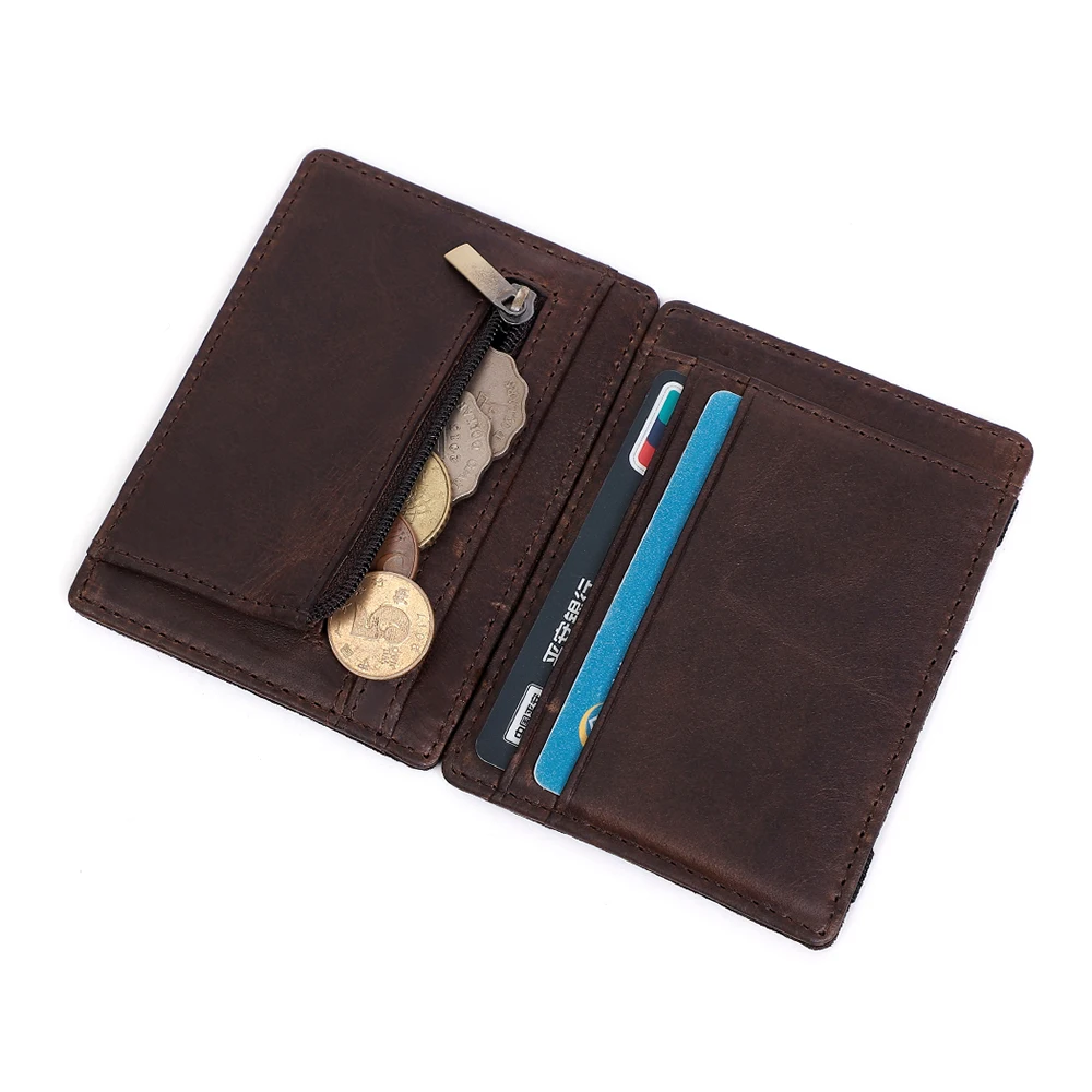 Genuine Leather Card Bag  Multifunctional RFID Anti-theft Card Swiping Bag Fashionable Identification Bag Card Case Zero Wallet