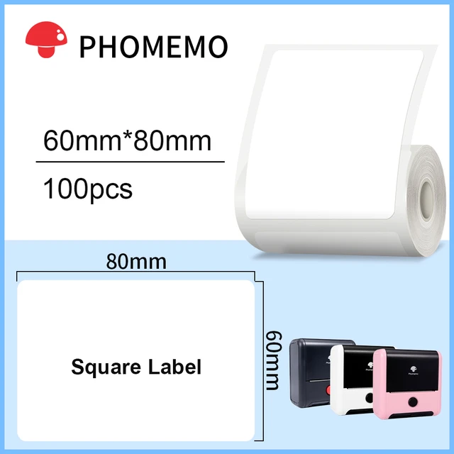 Phomemo 70 x 80mm Square White Label for M200/ M220 /M221-1 Roll