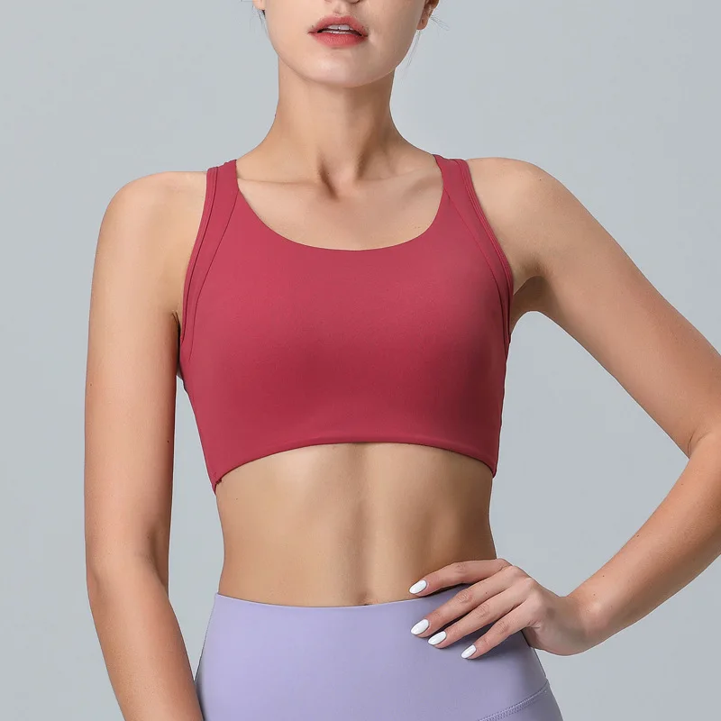 RUNNING GIRL Sports Bra for Women, Criss-Cross Back Padded Strappy Sports  Bra