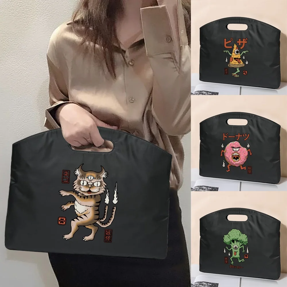 

Briefcase Weekend Travel Laptop Protection Handbag Cute Monster Printed Meeting Document Material Organize Bag Accessories Items