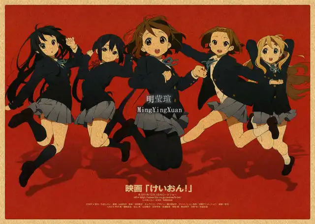 K-ON cartaz de música estética anime tv filme desenho animado menina  pintura da lona decoração
