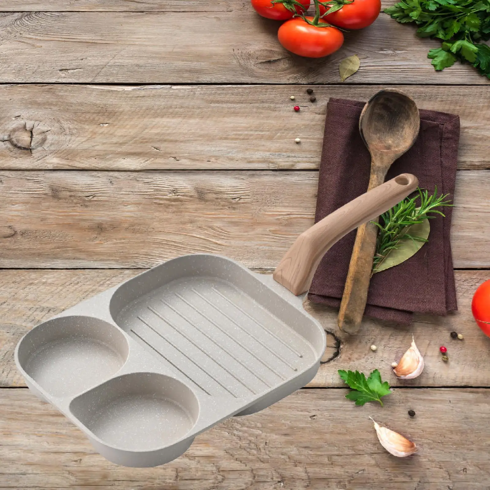 Nonstick Egg Frying Pan Fried Egg Pan 3 Section Long Handle Versatile Easy Clean Nonstick Egg Frying Pan Fried Egg Pan 3 Section Long Handle Versatile Easy Clean